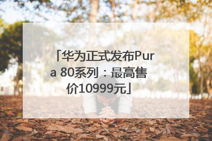 华为正式发布Pura 80系列：最高售价10999元
