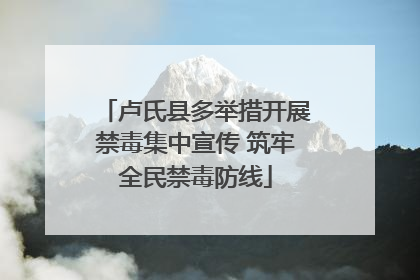 卢氏县多举措开展禁毒集中宣传 筑牢全民禁毒防线