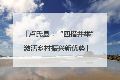 卢氏县：“四措并举”激活乡村振兴新优势