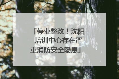 停业整改！沈阳一培训中心存在严重消防安全隐患