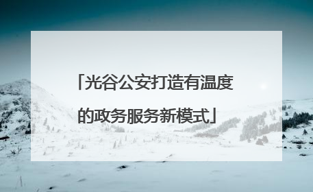 光谷公安打造有温度的政务服务新模式