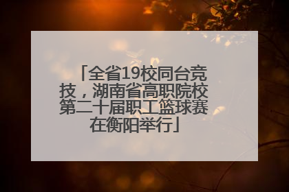 全省19校同台竞技，湖南省高职院校第二十届职工篮球赛在衡阳举行