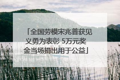 全国劳模宋兆普获见义勇为表彰 5万元奖金当场捐出用于公益