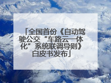 全国首份《自动驾驶公交“车路云一体化”系统联调导则》白皮书发布