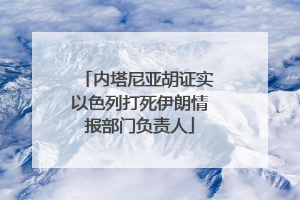 内塔尼亚胡证实以色列打死伊朗情报部门负责人