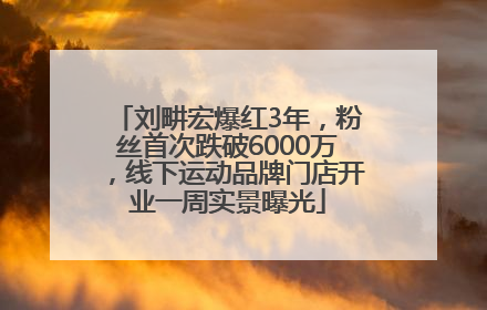 刘畊宏爆红3年，粉丝首次跌破6000万，线下运动品牌门店开业一周实景曝光