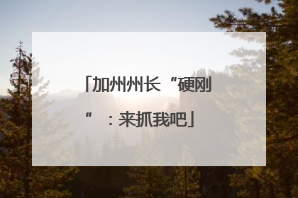 加州州长“硬刚”：来抓我吧
