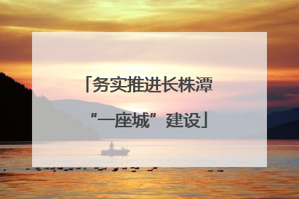 务实推进长株潭“一座城”建设
