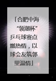 合肥中海“领潮杯”乒乓球赛点燃热情，以球会友筑邻里温情