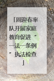 周迎春率队开展家庭教育促进“一法一条例”执法检查