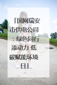 国网瑞安市供电公司：绿色同行添动力 低碳赋能环境日