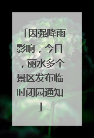 因强降雨影响，今日，丽水多个景区发布临时闭园通知