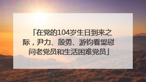 在党的104岁生日到来之际，尹力、殷勇、游钧看望慰问老党员和生活困难党员