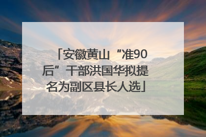 安徽黄山“准90后”干部洪国华拟提名为副区县长人选