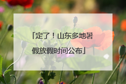 定了！山东多地暑假放假时间公布
