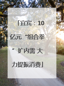 宜宾：10亿元“组合拳”扩内需 大力提振消费