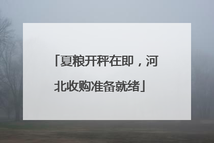 夏粮开秤在即，河北收购准备就绪
