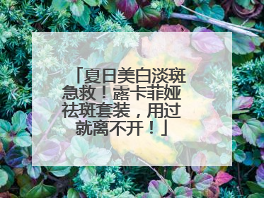 夏日美白淡斑急救！露卡菲娅祛斑套装，用过就离不开！