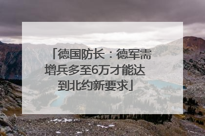 德国防长：德军需增兵多至6万才能达到北约新要求