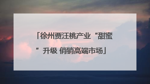 徐州贾汪桃产业“甜蜜”升级 俏销高端市场