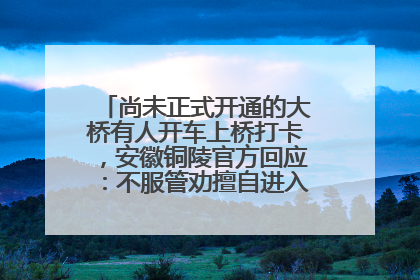 尚未正式开通的大桥有人开车上桥打卡，安徽铜陵官方回应：不服管劝擅自进入，已采取措施