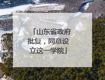 山东省政府批复，同意设立这一学院