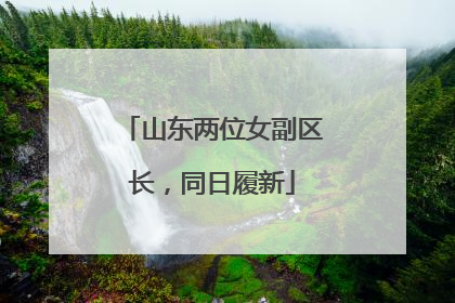 山东两位女副区长，同日履新