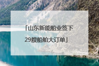 山东新能船业签下29艘船舶大订单