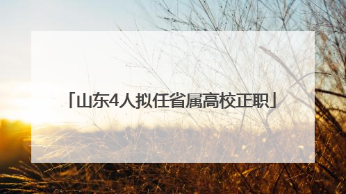 山东4人拟任省属高校正职