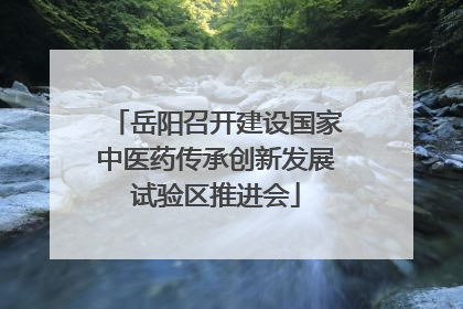 岳阳召开建设国家中医药传承创新发展试验区推进会