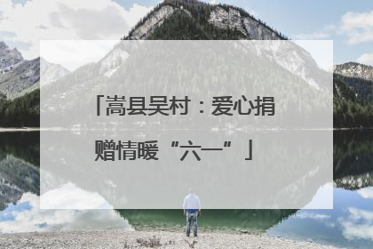 嵩县吴村：爱心捐赠情暖“六一”