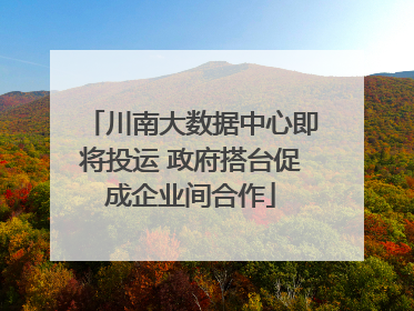 川南大数据中心即将投运 政府搭台促成企业间合作