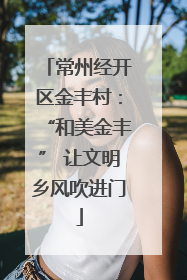 常州经开区金丰村：“和美金丰” 让文明乡风吹进门