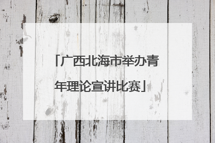 广西北海市举办青年理论宣讲比赛