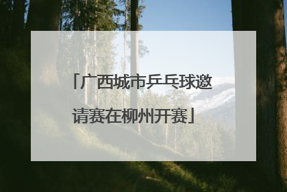 广西城市乒乓球邀请赛在柳州开赛