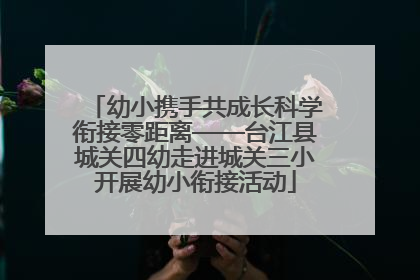 幼小携手共成长科学衔接零距离——台江县城关四幼走进城关三小开展幼小衔接活动