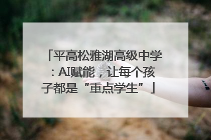 平高松雅湖高级中学：AI赋能，让每个孩子都是“重点学生”