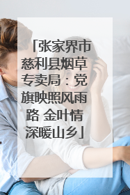 张家界市慈利县烟草专卖局：党旗映照风雨路 金叶情深暖山乡