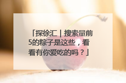探徐汇｜搜索量前5的粽子是这些，看看有你爱吃的吗？