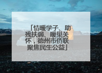 情暖学子、助残扶弱、暖巢关怀，德州市侨联聚焦民生公益