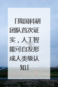 我国科研团队首次证实，人工智能可自发形成人类级认知