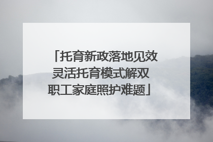 托育新政落地见效 灵活托育模式解双职工家庭照护难题