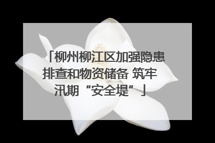 柳州柳江区加强隐患排查和物资储备 筑牢汛期“安全堤”