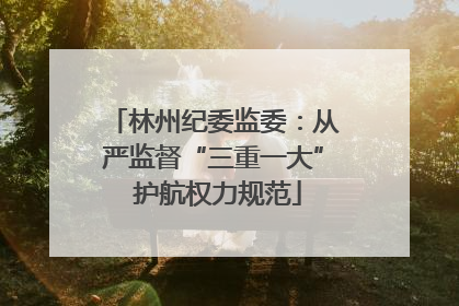林州纪委监委：从严监督“三重一大” 护航权力规范