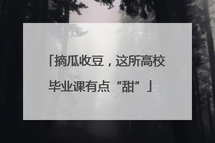 摘瓜收豆，这所高校毕业课有点“甜”