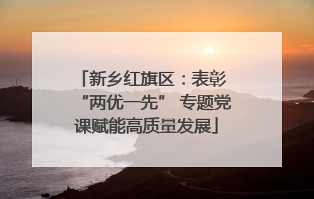 新乡红旗区：表彰 “两优一先” 专题党课赋能高质量发展