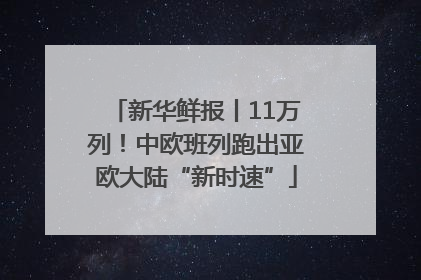 新华鲜报丨11万列！中欧班列跑出亚欧大陆“新时速”