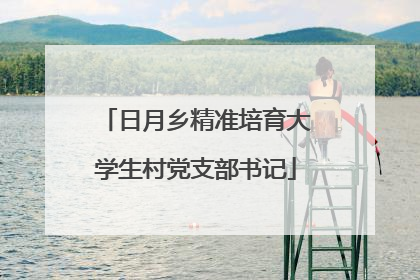 日月乡精准培育大学生村党支部书记