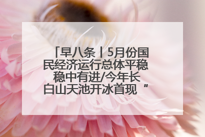 早八条丨5月份国民经济运行总体平稳 稳中有进/今年长白山天池开冰首现“文武双全”奇观
