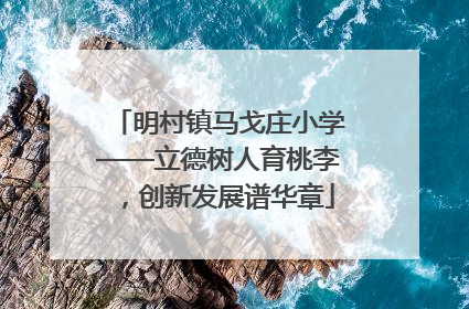 明村镇马戈庄小学——立德树人育桃李，创新发展谱华章